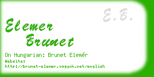 elemer brunet business card
